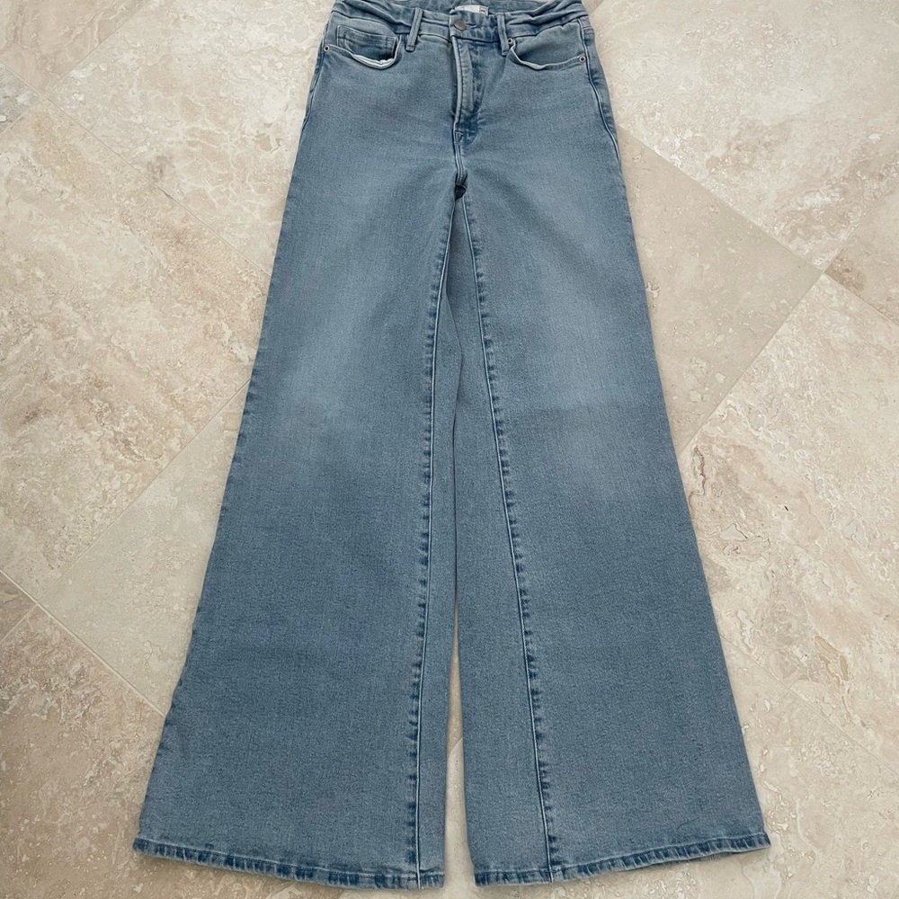 Good American Light Blue Flare Jeans Size 27